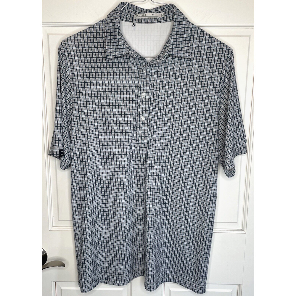 Criquet Men's Performance Golf Shirt Size M Preppy Outdoor Active Athleisure - Picture 1 of 11